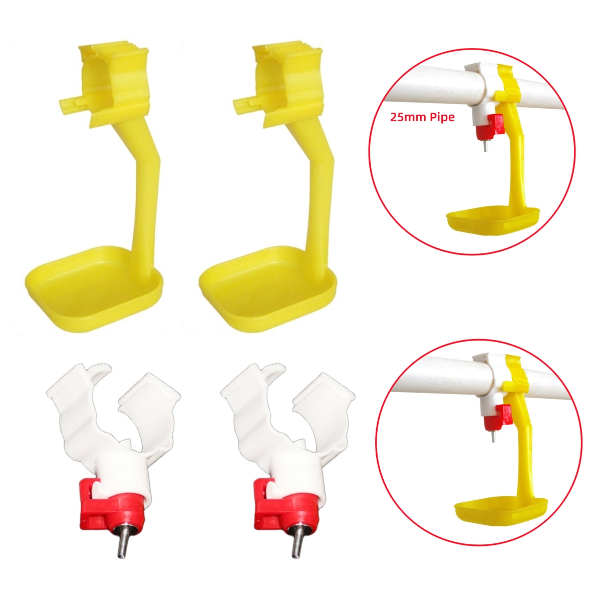 Chicken Nipple Drinker - 40 Peças de Copos Suspensos para