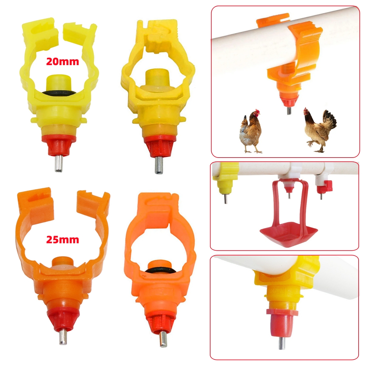 20mm 25mm braçadeira-tipo aves - Chicken Nipple Drinker avaliação e preço